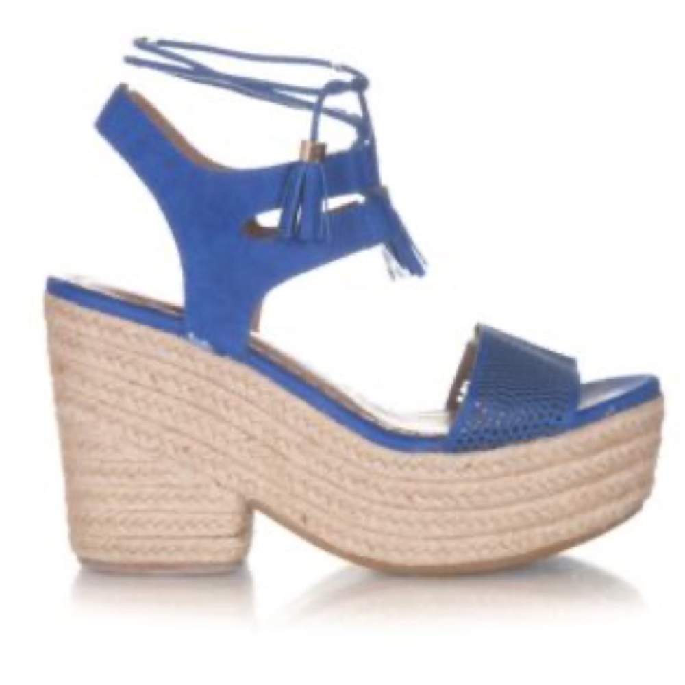 Restricted | Blue Lace Up Espadrilles